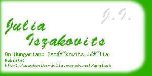 julia iszakovits business card